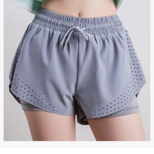 2 In 1 Running Shorts Shorts Flowy Workout Shorts Casual Drawstring high waist L